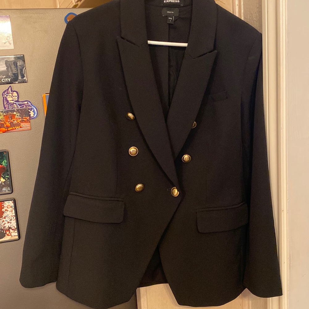Black Blazer with Gold Buttons